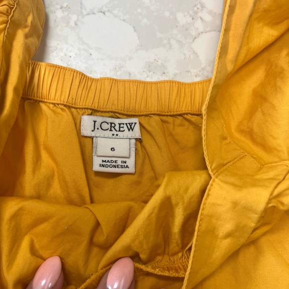 JCrew Boho Mustard Pom-Pom Trim Top size 6 - Picture 3 of 4